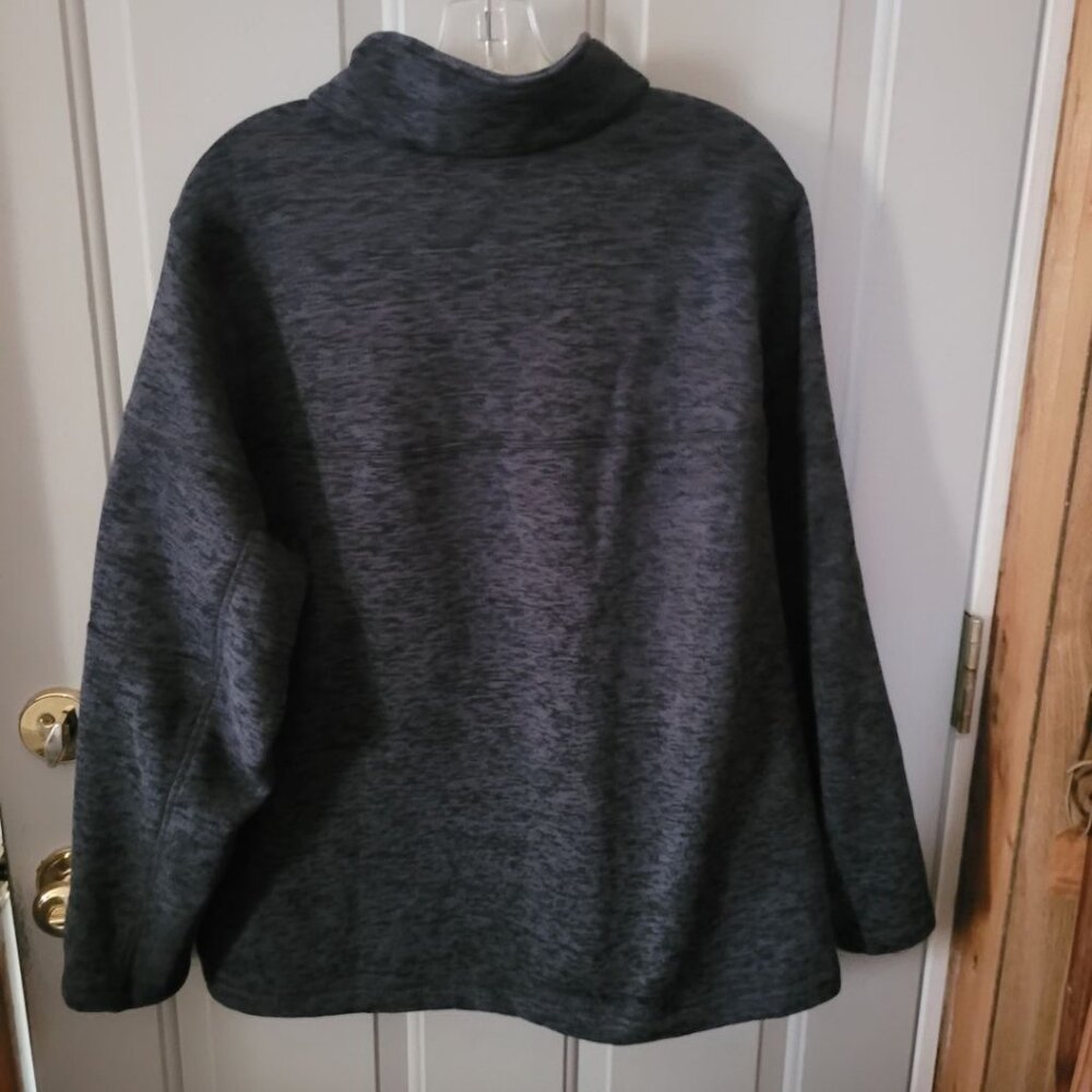 NWOT Lands End Dark Gray Pullover Fleece Top with Zip Neckline Ladies 2X - Picture 3 of 6
